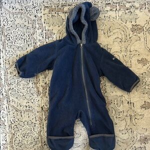Cozy Columbia Blue Fleece Baby Bunting